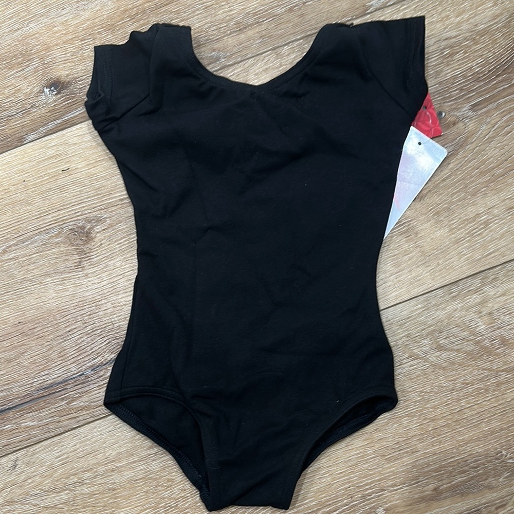 Classic Kids Short Sleeve Leotard Black NWT